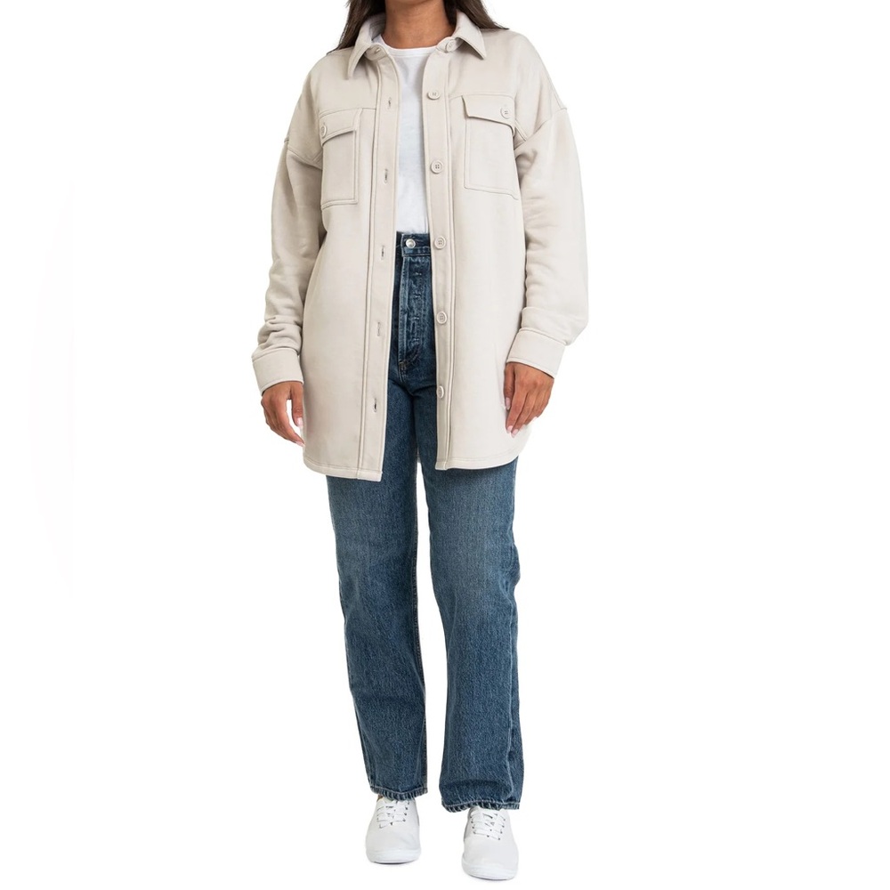 LAZYPANTS Shacket in bone